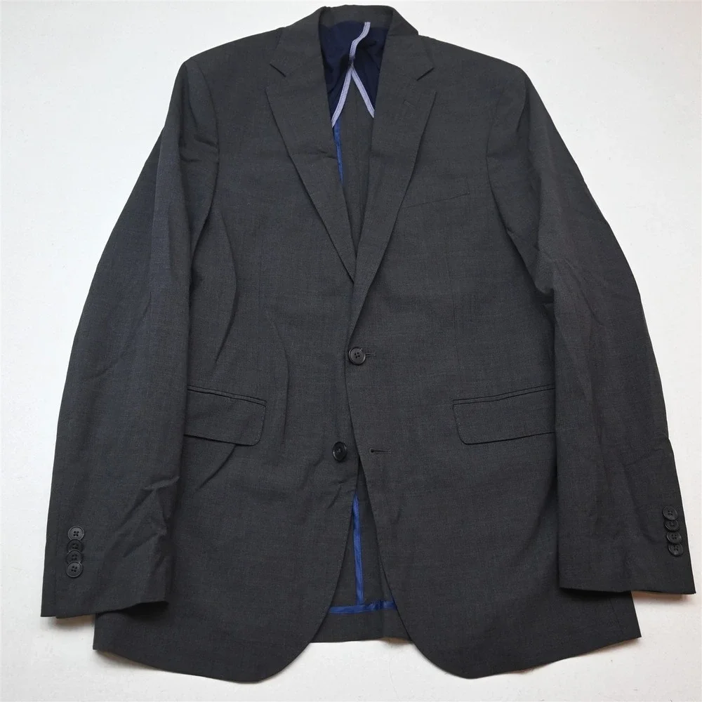 Cole Haan 40L 34x34 Gray Grand OS Slim Soft Shoulder Mens Jacket Pants Suit